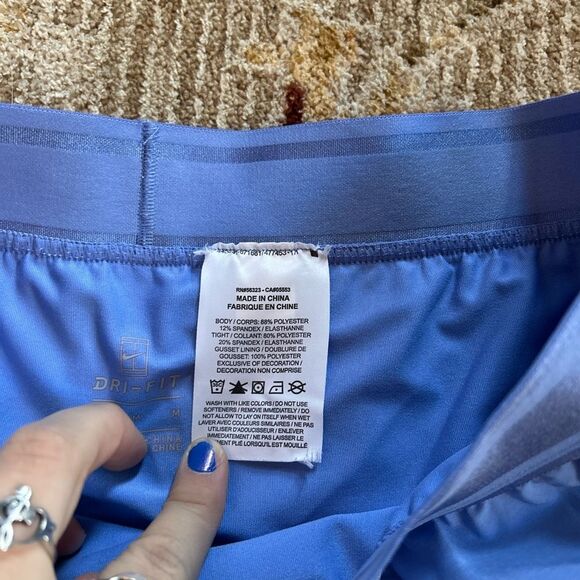 Nike Blue Pleated Skirt with White Logo - Picture 4 of 6